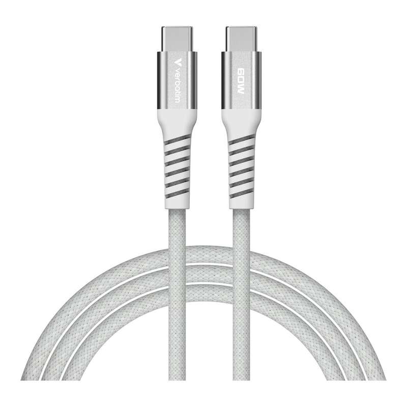 Verbatim 1.2m USB-C to USB-C 60W Sync and Charge Magnetic Cable Grey 38150