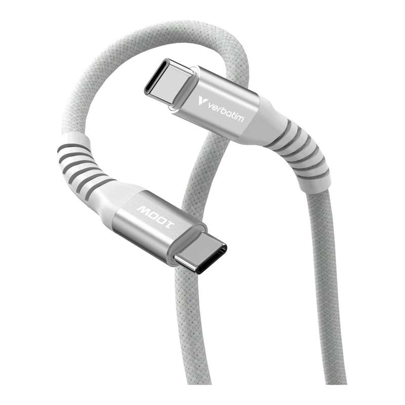 Verbatim 1.2m USB-C to USB-C 100W Sync and Charge Magnetic Cable Grey 31854