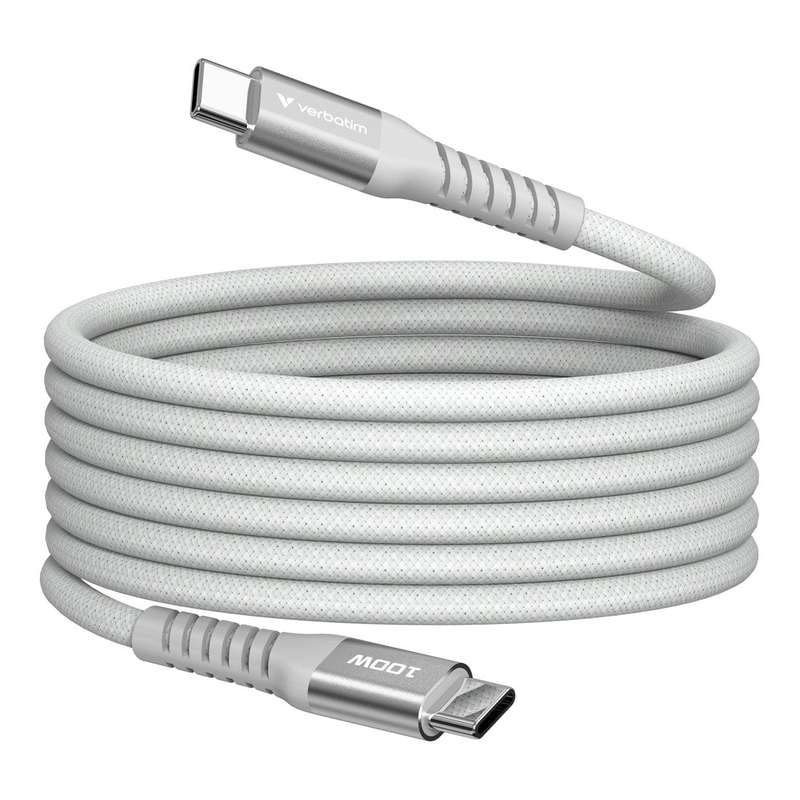Verbatim 1.2m USB-C to USB-C 100W Sync and Charge Magnetic Cable Grey 31854