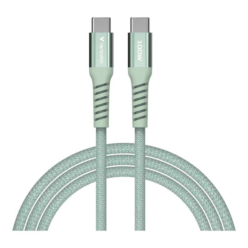 Verbatim 1.2m USB-C to USB-C 100W Sync and Charge Magnetic Cable Green 31855