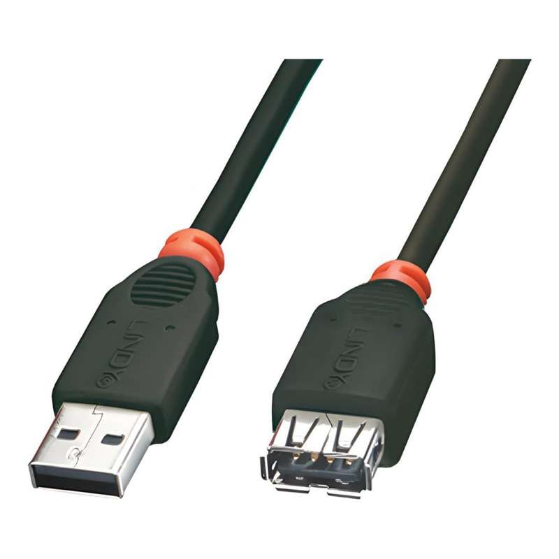 Lindy 2.0 USB-A Male to Female Cable Black 31857