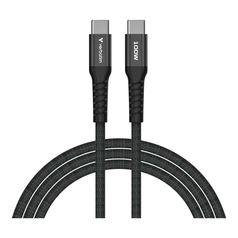 Verbatim 1.2m USB-C to USB-C 100W Sync and Charge Magnetic Cable Black 31863
