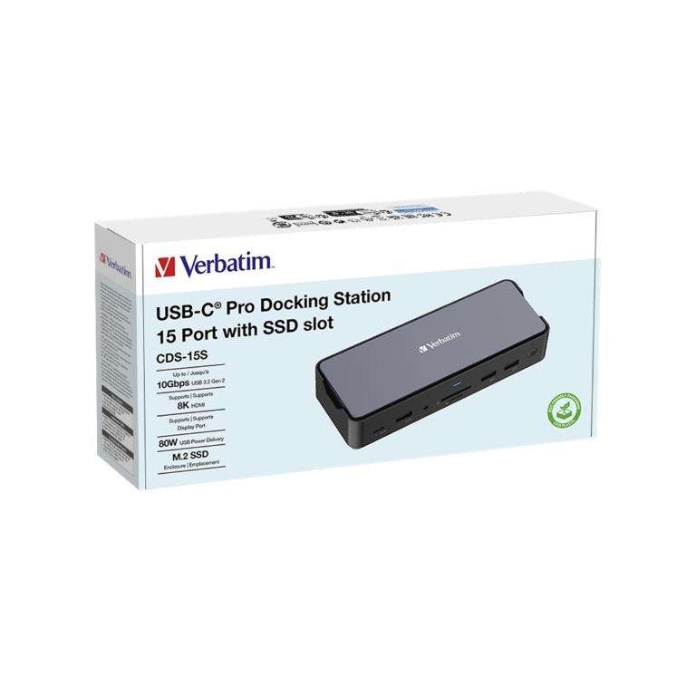 Verbatim USB-C Pro 15-in-1 Docking Station with SSD Enclosure 32173