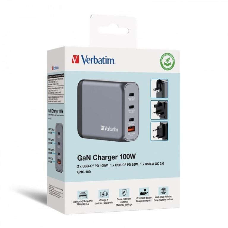 Verbatim 100W 4-in-1 GaN Wall Charger 32202