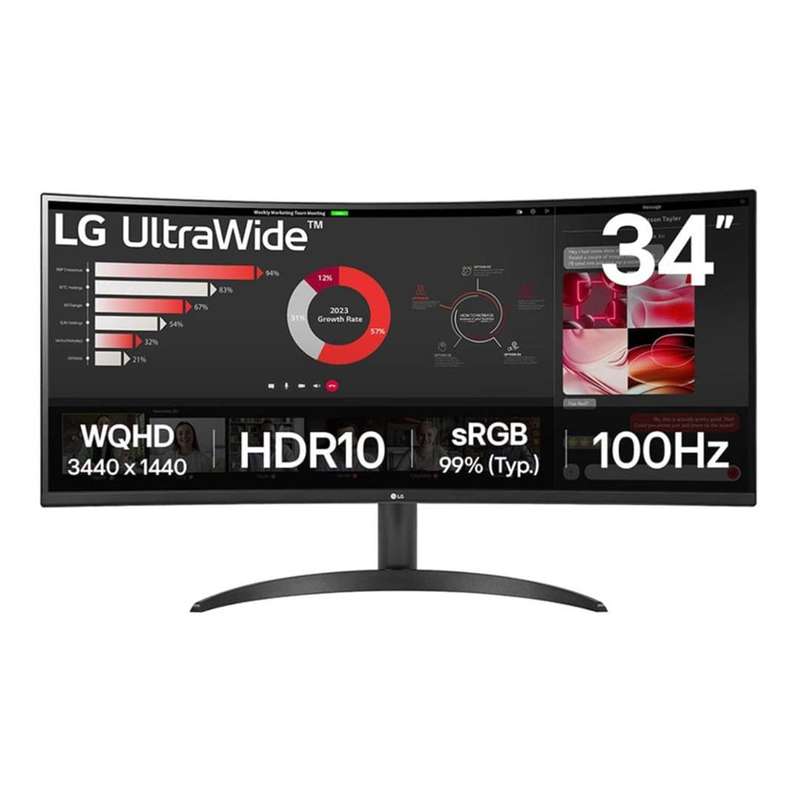 LG UltraWide 34WR50QK 34-inch 3440 x 1440p WQHD 21:9 100Hz 5ms LED VA Curved Monitor