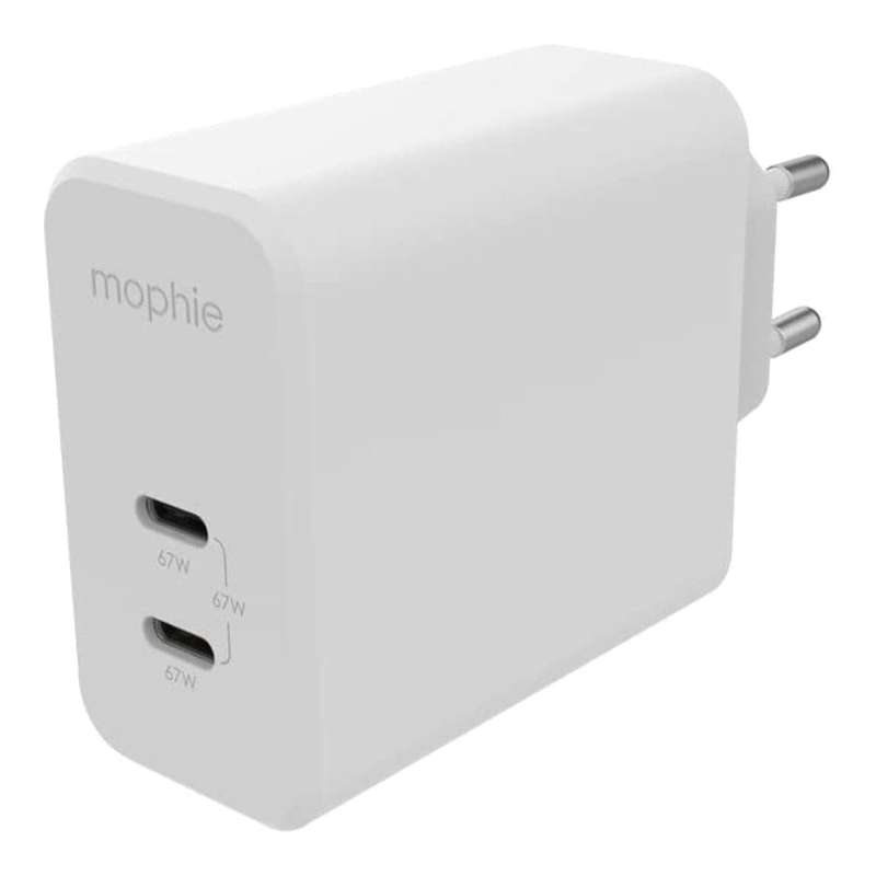 Mophie 67W Dual Type-C GaN Fast Wall Charger White 409909304
