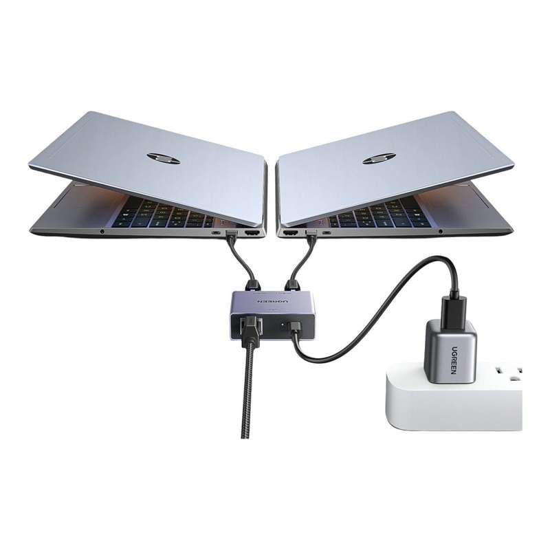 Ugreen 1-to-2 Gigabit Ethernet Splitter 1000Mbp/s LAN Network Adapter 45311