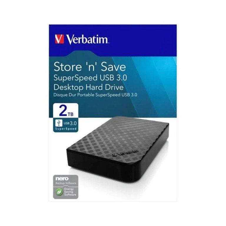 Verbatim Store n Save 2TB USB 3.0 External Hard Drive 47683