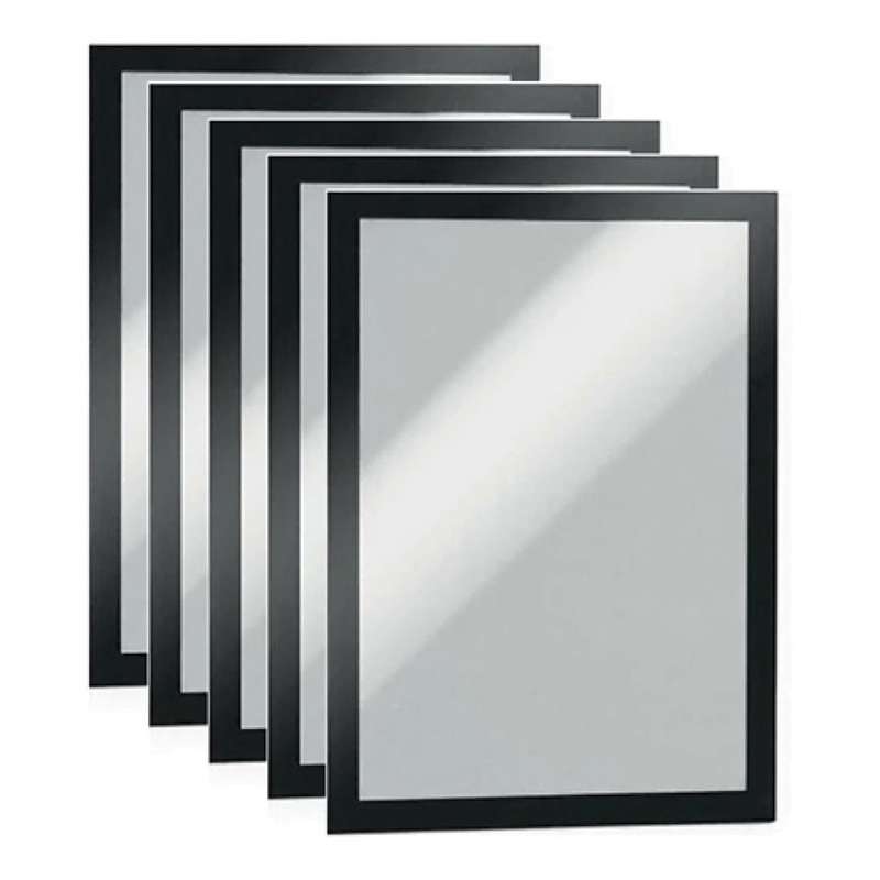 Durable DURAFRAME A4 Magnetic Document Signage Frame 5-pack Black 486901