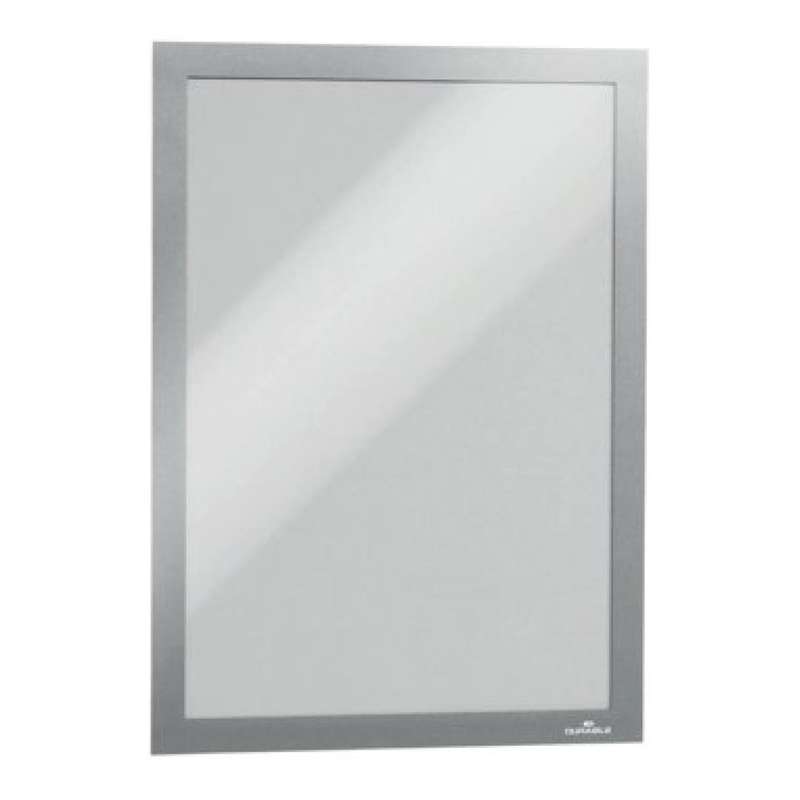 Durable DURAFRAME A4 Self Adhesive Magnetic Signage Frame 2-pack Silver 487223