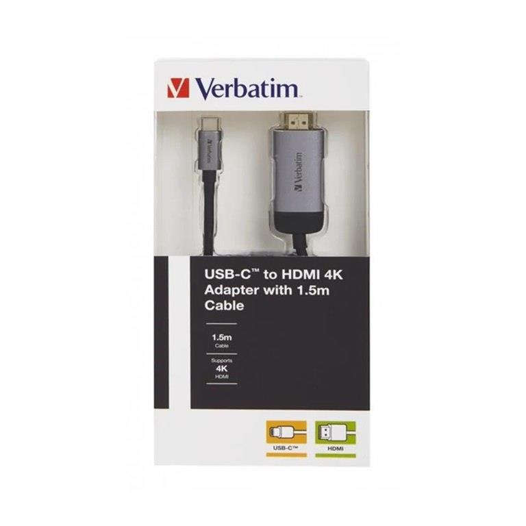 Verbatim USB-C to HDMI 4K Adapter with 1.5m Cable 49144
