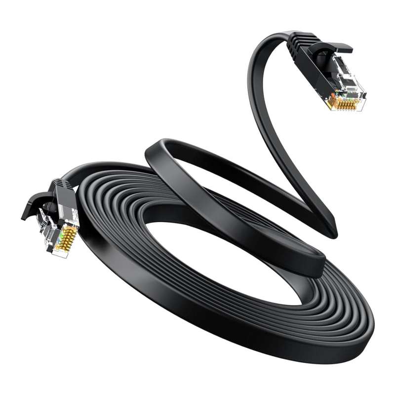 UGreen 8m Cat6 U/UTP Flat Ethernet Cable Black 50177