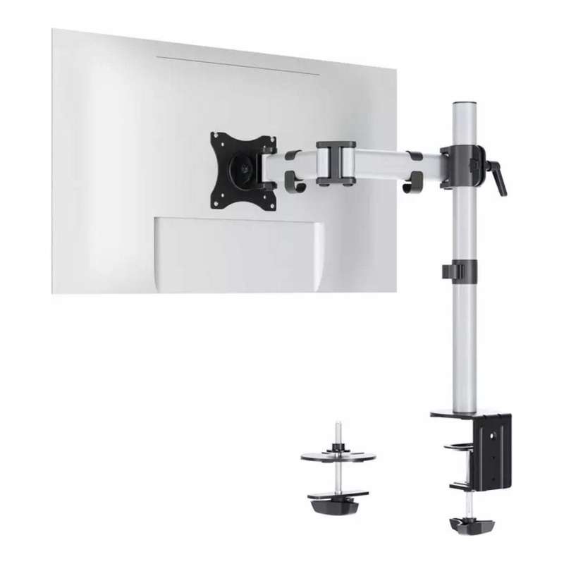 Durable SELECT 13 to 27-inch Monitor Arm Mount Desk Clamp Silver 509423