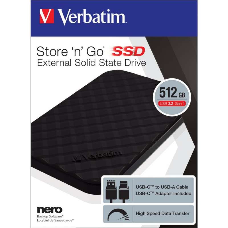 Verbatim Store 'n' Go 512GB Gen 1 External SSD 53250