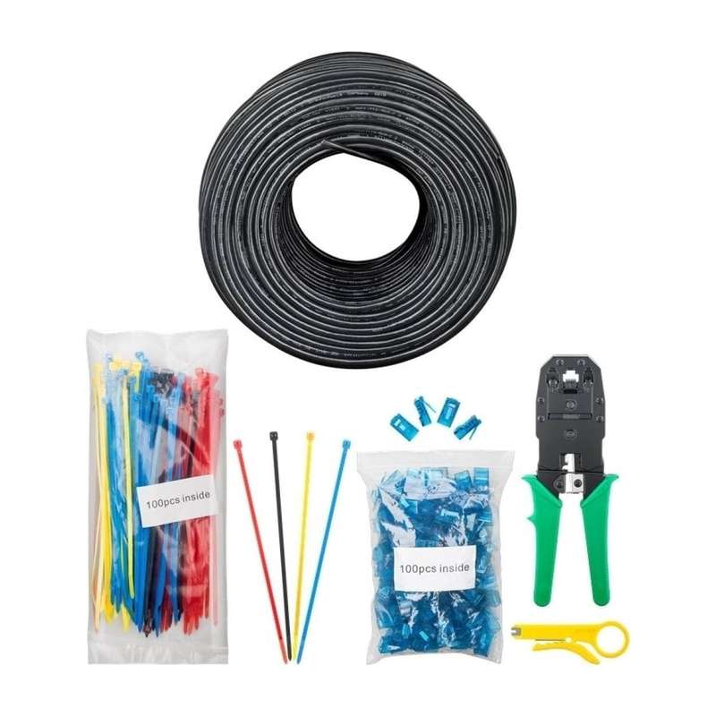 Goobay 100m CAT6 Outdoor CU Solid PE U/UTP Network Cable Set 55440