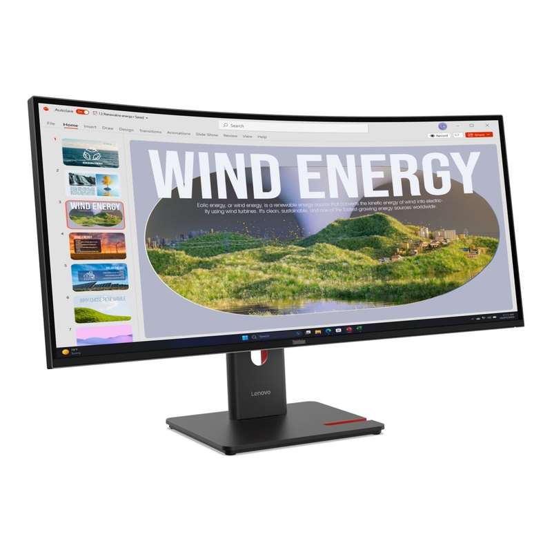 Lenovo ThinkVision T34WD-40 34-inch 3440 x 1440p WQHD 21:9 120Hz 4ms LED VA Curved Monitor 64AEGA...
