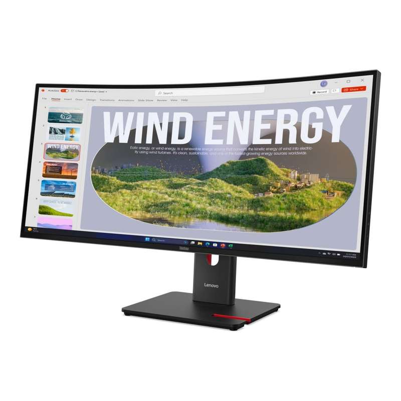 Lenovo ThinkVision T34WD-40 34-inch 3440 x 1440p WQHD 21:9 120Hz 4ms LED VA Curved Monitor 64AEGA...