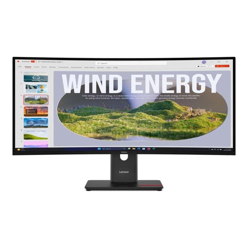 Lenovo ThinkVision T34WD-40 34-inch 3440 x 1440p WQHD 21:9 120Hz 4ms LED VA Curved Monitor 64AEGA...