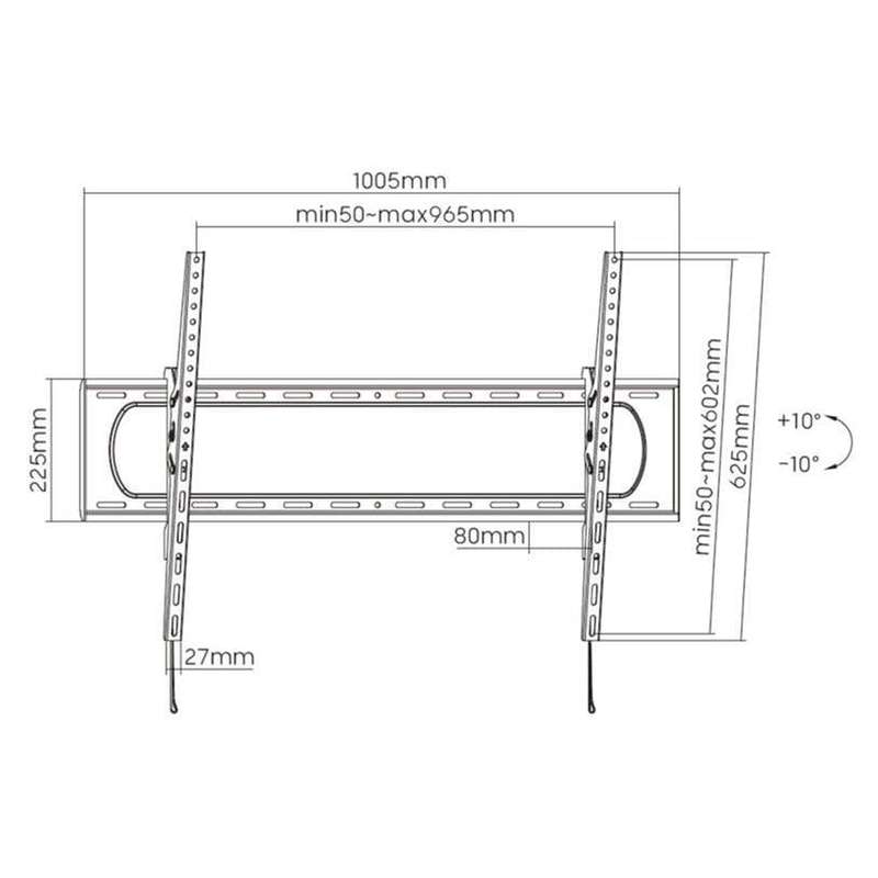 Equip 60 to 120-inch Heavy-Duty Tilt TV Wall Mount Bracket 650339
