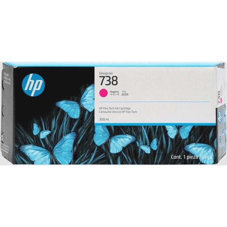 HP DesignJet 738M 300-ml Magenta Printer Ink Cartridge Original 676N0A Single-pack