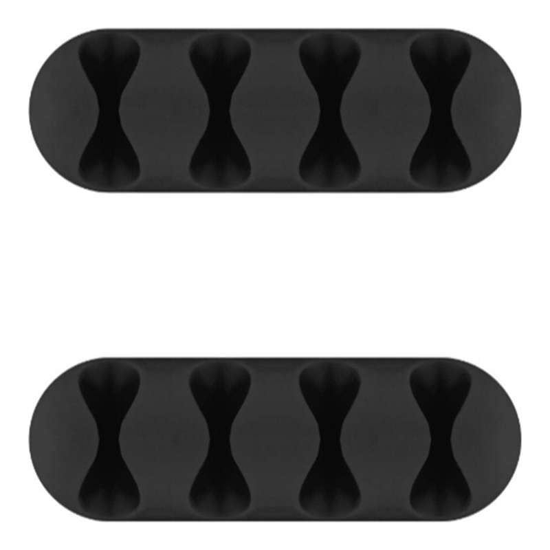 Goobay 70406 4-slot Cable Management Set Black 2-pack