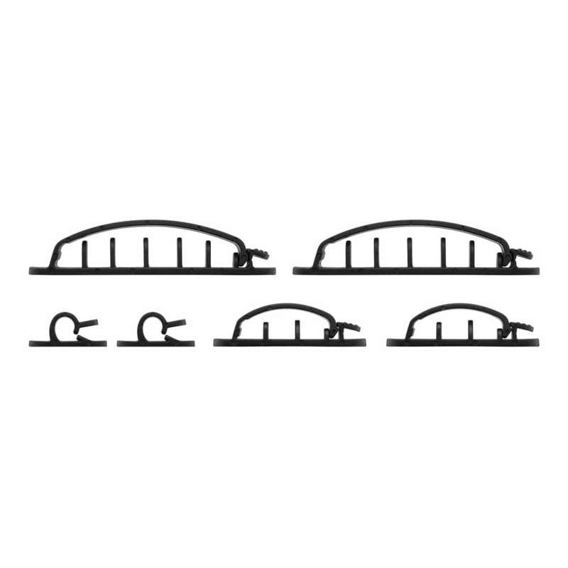 Goobay 70684 Cable Management Clip Set Black 6-pack