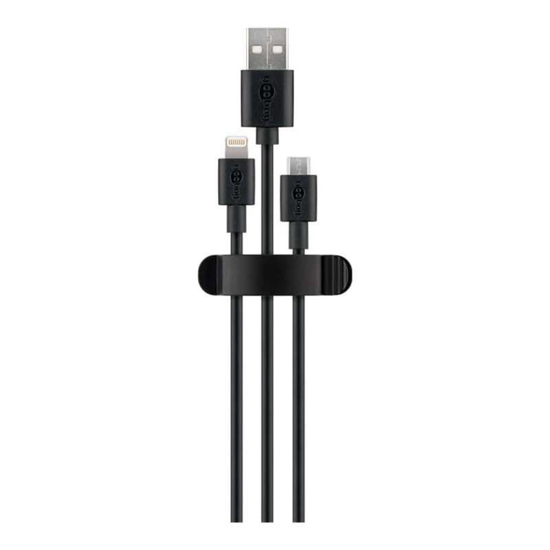 Goobay 70685 3-slot Cable Management Clip Set Black 3-pack