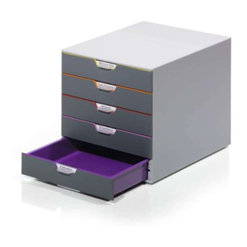 Durable VARICOLOR 5 Drawer A4 Document Storage Organizer 760527