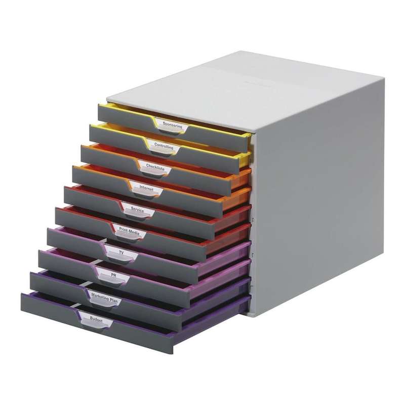 Durable VARICOLOR 10 Drawer A4 Document Storage Organizer 761027