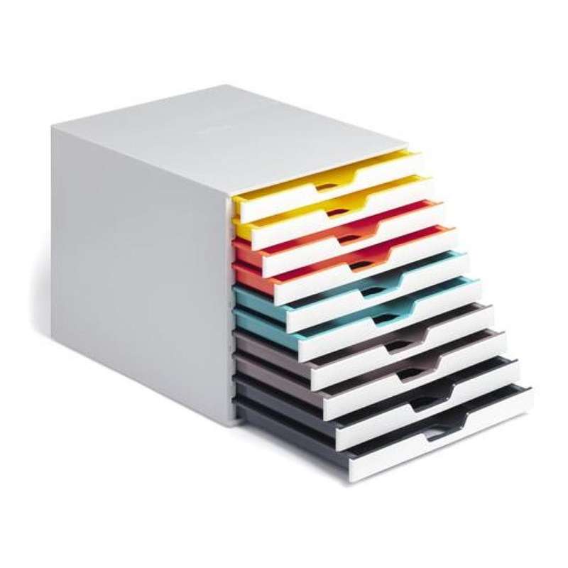 Durable VARICOLOR 10 Drawer A4 Mix Multicolour Document Storage Organizer 763027