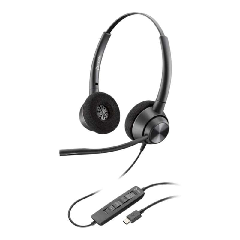 Poly EncorePro 320 Wired Stereo Type-C Headset Black 767F9AA