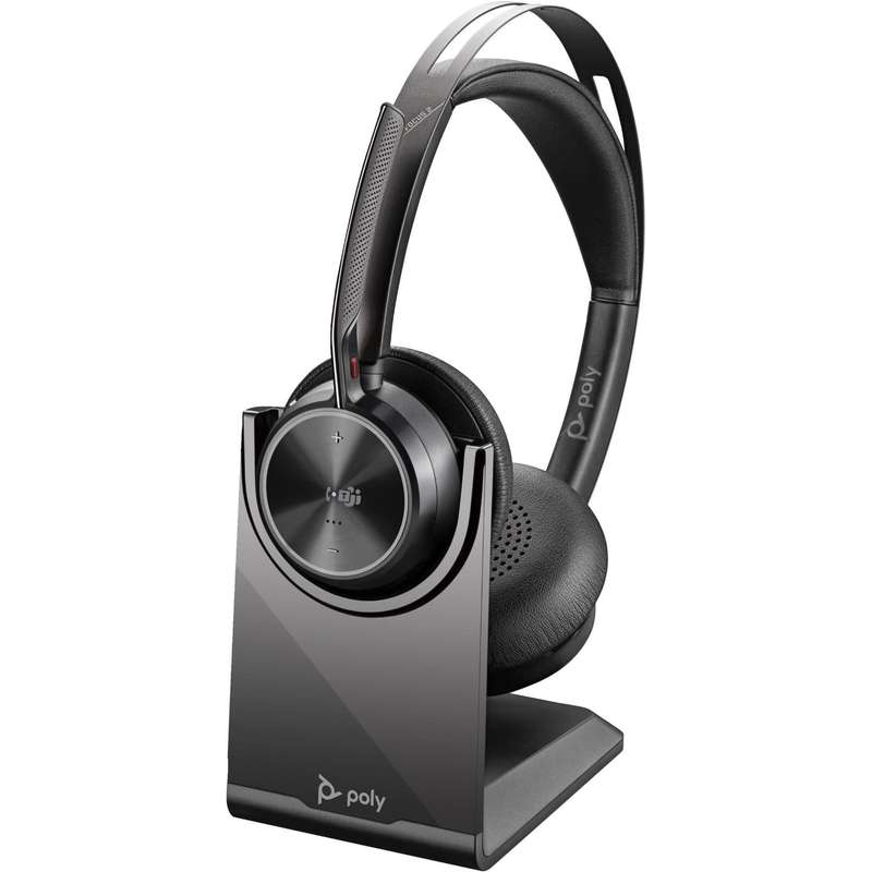 Poly Voyager Focus 2 Microsoft Teams Certified USB-A Headset with Charging Stand 77Y87AA