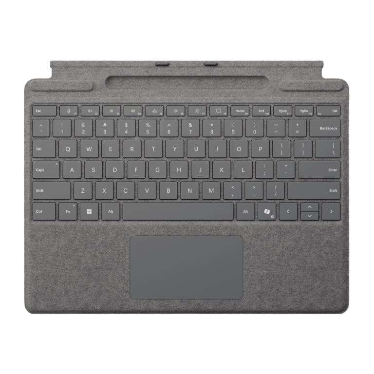 Microsoft Surface Pro Type Cover with Copilot Key and Pen Storage Platinum 8XB-00198
