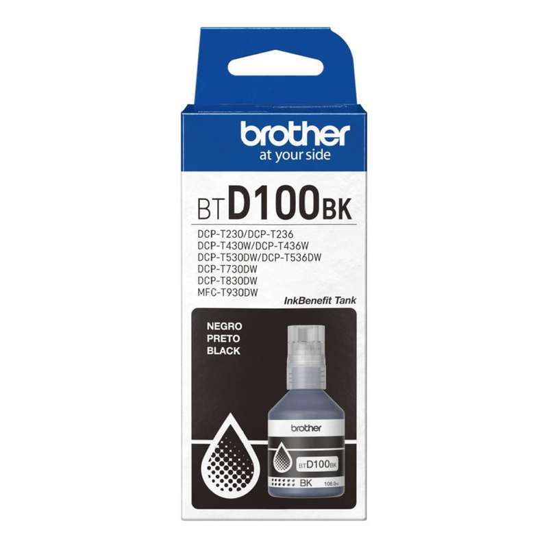 Brother BTD100BK Black Ink Bottle Original 8ZCCE100140 Single-pack