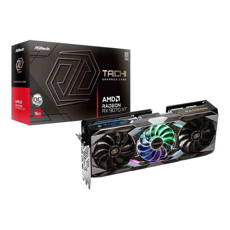 ASRock Taichi Radeon RX 9070 16GB XT OC GDDR6 Graphics Card 90-GA5HZZ-00UANF