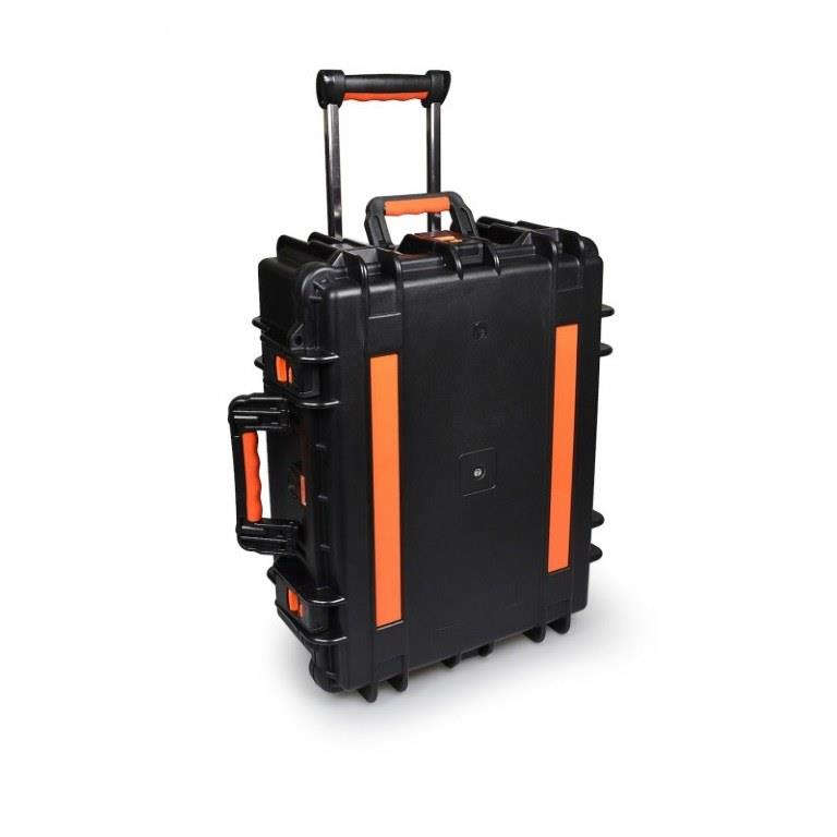 Port Designs 12-Bay Charging Suitcase Trolley - Black Orange 901952
