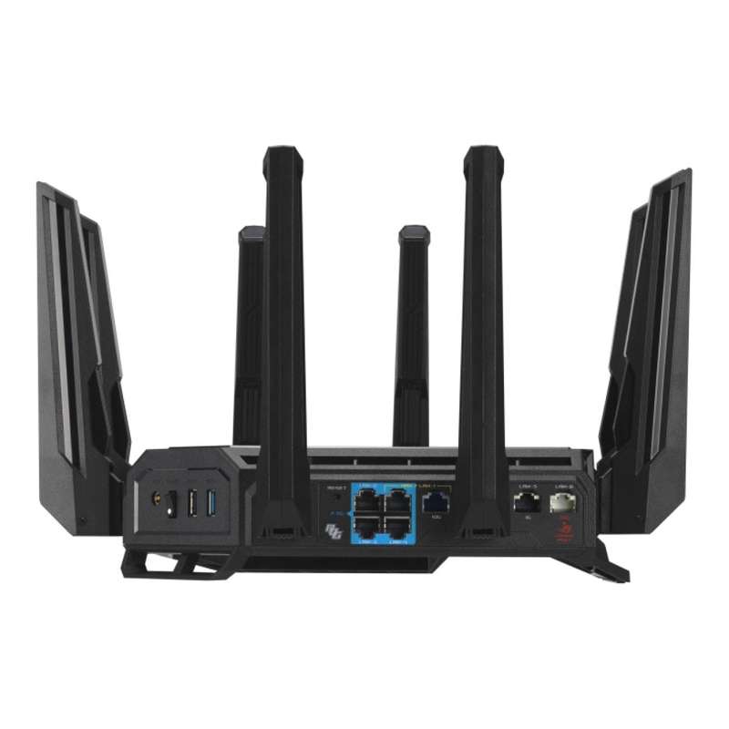 ASUS ROG Rapture GT-BE19000 Wireless Router - Tri-band 2.4GHz 5GHz and 6GHz Multi-Gigabit Etherne...
