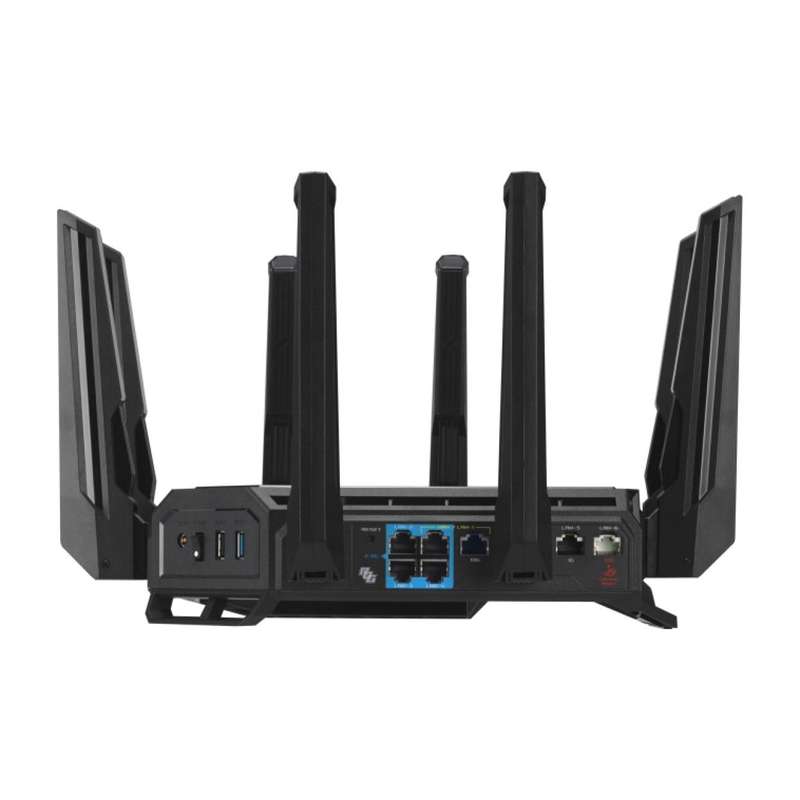 ASUS ROG Rapture GT-BE98 wireless router 10 Gigabit Ethernet Quad-band (2.4 GHz / 5 GHz-1 / 5 GHz...