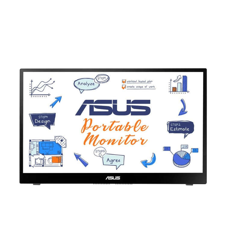 ASUS ZenScreen Ink MB14AHD 14-inch 1920 x 1080p FHD 16:9 60Hz 5ms IPS LED Monitor 90LM063V-B01170