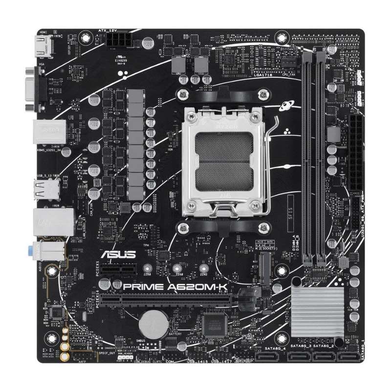 ASUS Prime A620M-K AMD Socket AM5 micro ATX Motherboard 90MB1F40-M0EAY0