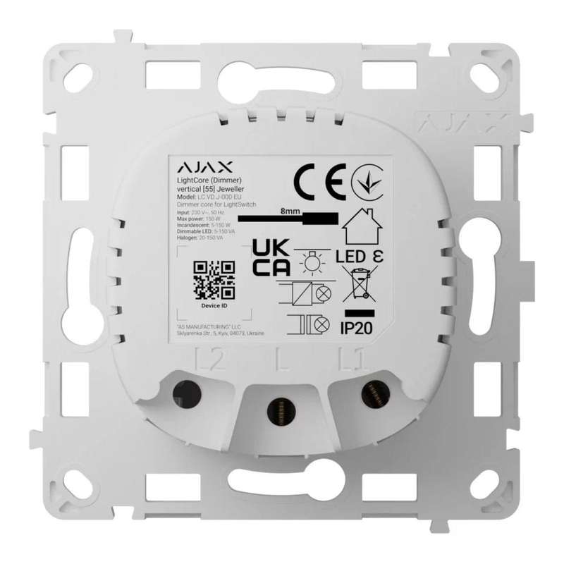 Ajax LightCore Dimmer Smart Switch 91248.255.WH1