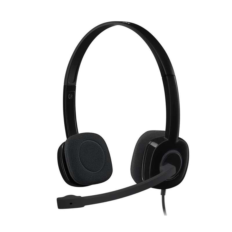 Logitech® H151 Stereo Headset With Noise-Cancelling Mic Black 981-000590