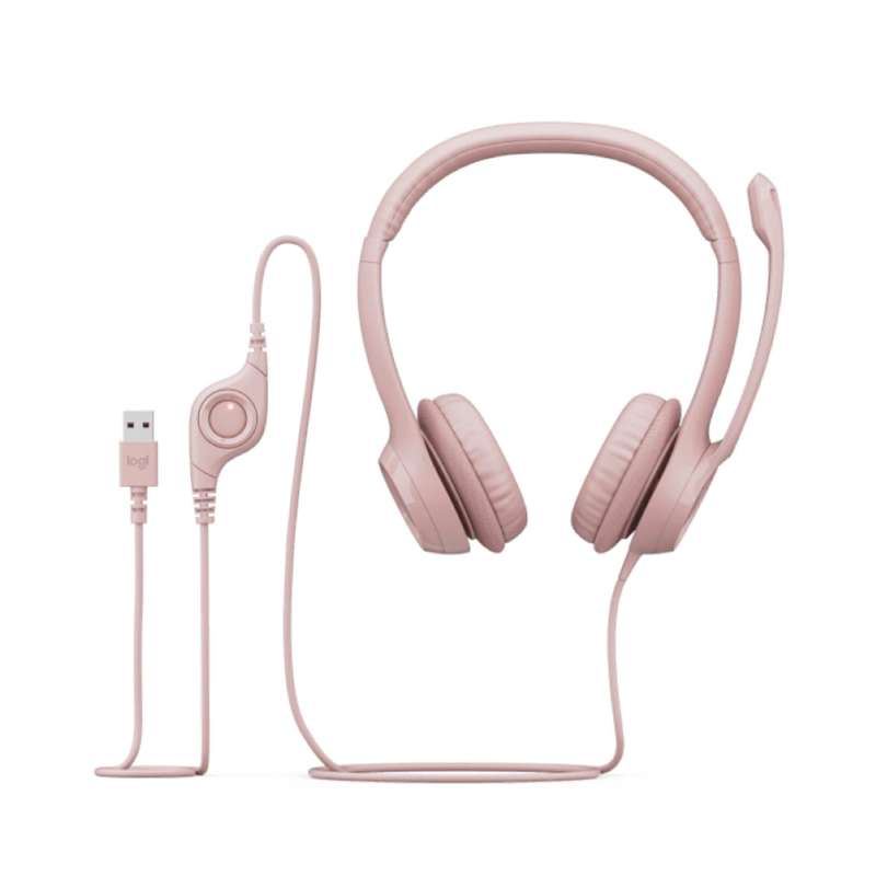 Logitech H390 USB Headset with Noise-Cancelling Mic - Rose 981-001281