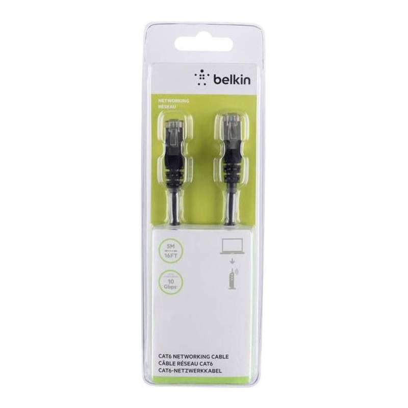 Belkin RJ45 Male to Male CAT6 Network Cable 5m Black A3L981BT05MBKHS