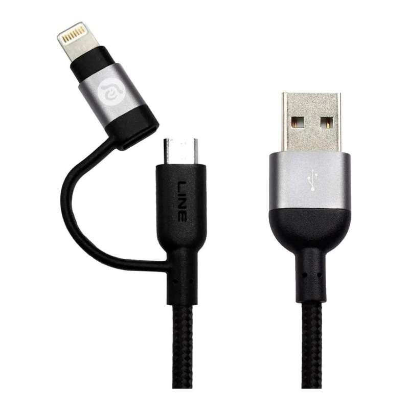 Adam Elements PeAk II Duo 2-in-1 USB to Lightning Cable 1.2m Grey ACBAD120DMBRPGY