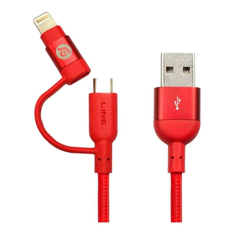 Adam Elements PeAk II Duo 2-in-1 USB to Lightning Cable 1.2m Red ACBAD120DMBRPRD
