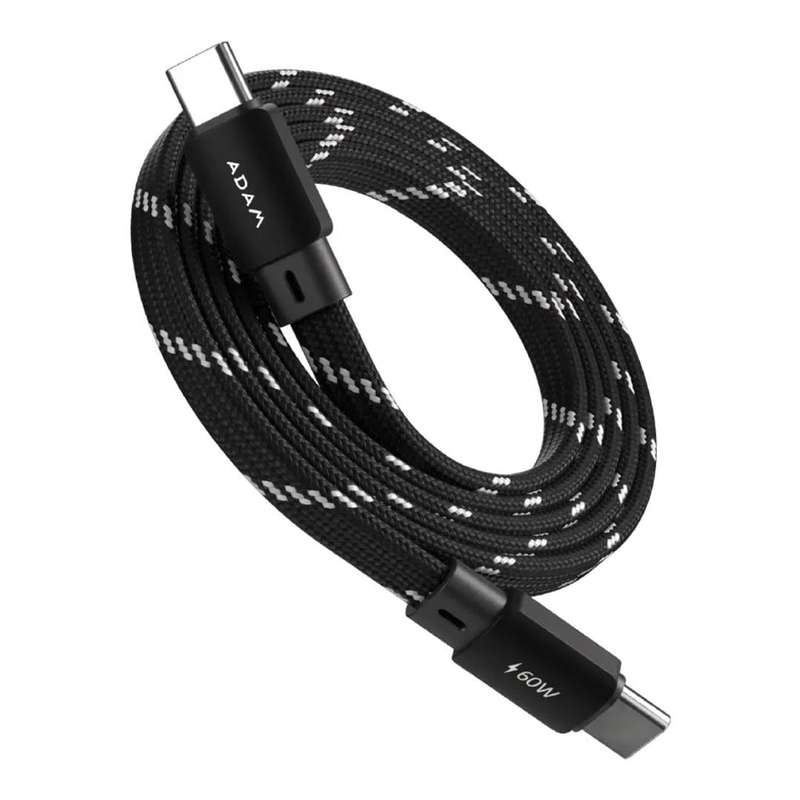 Adam Elements CASA MF200 Type-C Male to Male Flat Cable 2m Black ACBADMF200BK