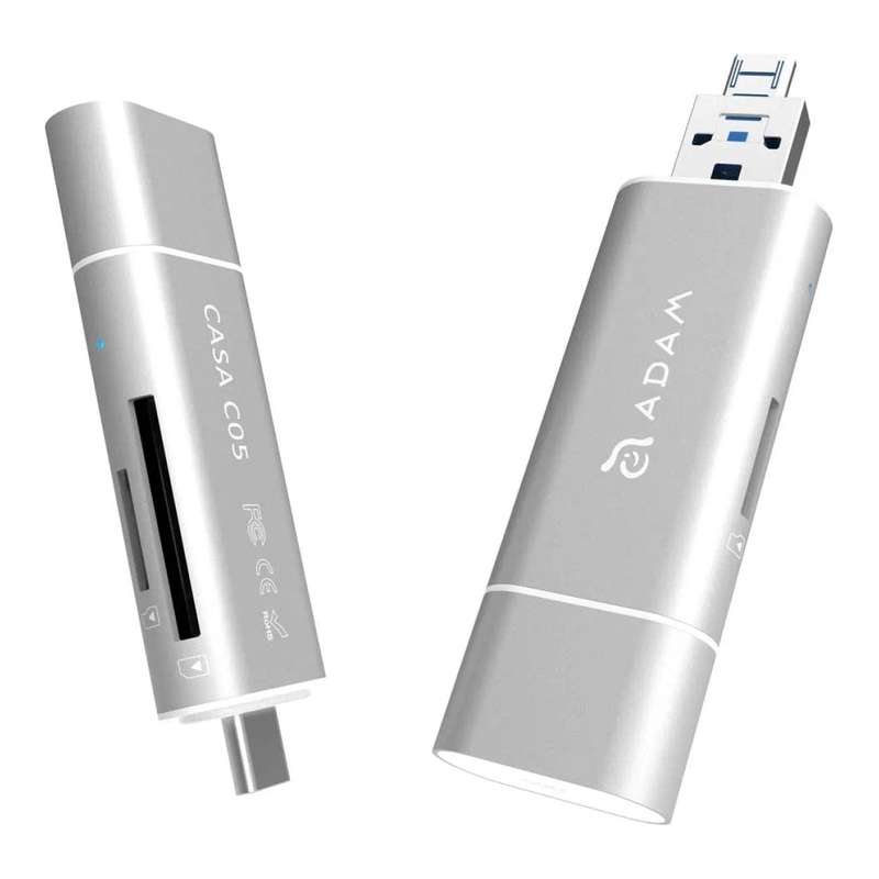Adam Elements CASA C05 5-in-1 OTG Type-C Card Reader Silver ACRAD0GC05SL