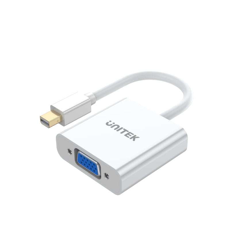 Unitek Mini Display Port To VGA Adapter Cable White ADA-MINIDIS-VGAF-W-U
