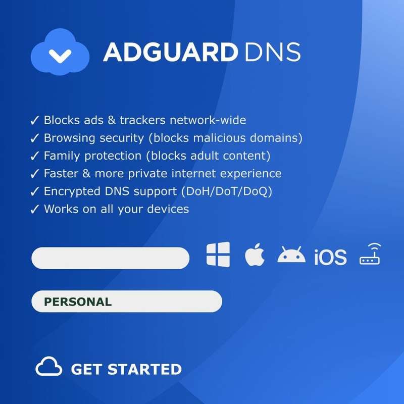 AdGuard DNS Personal 20 Device 1-Year Subscription Download